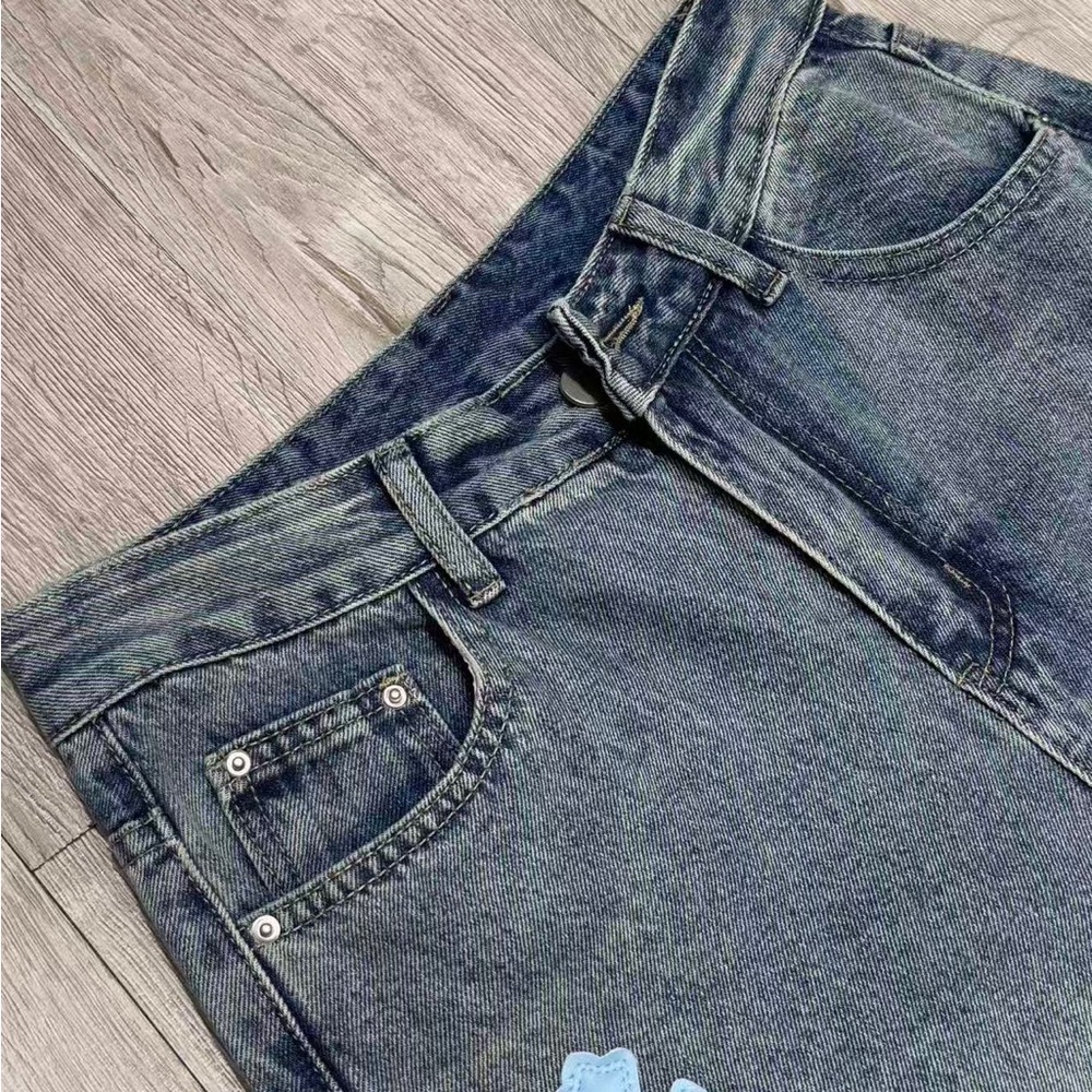 Chrome Hearts Multicolor Patch Straight Leg Jeans - image 6